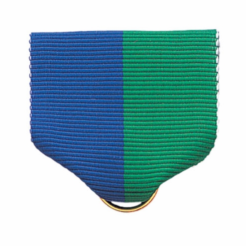 PIN BACK RIBBON, BLUE AND GREEN