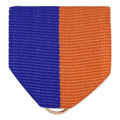 Pin Back Ribbon Blue & Orange