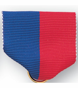 PIN BACK RIBBON, BLUE & RED