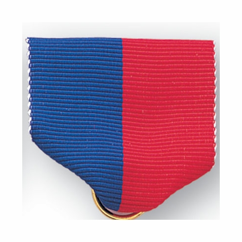 PIN BACK RIBBON, BLUE & RED