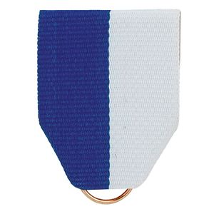 PIN BACK RIBBON BLUE/WHITE