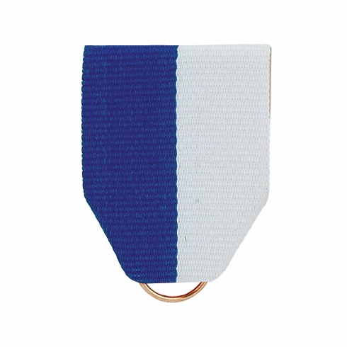 PIN BACK RIBBON BLUE/WHITE