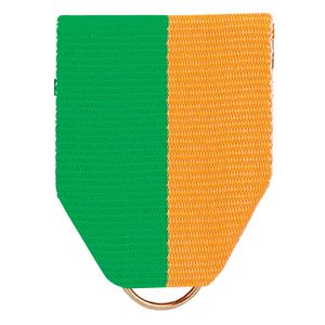 PIN BACK RIBBON GREEN & GOLD