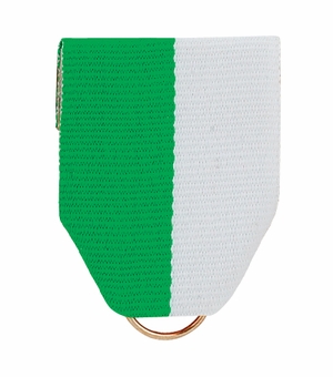 PIN BACK RIBBON GREEN & WHITE