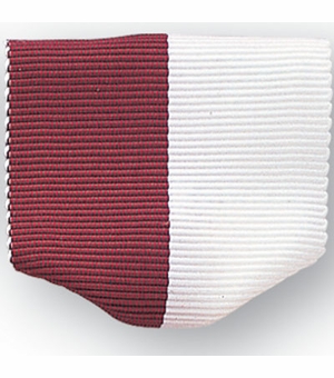 PIN BACK RIBBON, MAROON AND WHITE