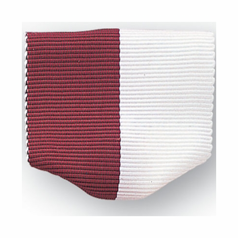 PIN BACK RIBBON, MAROON AND WHITE