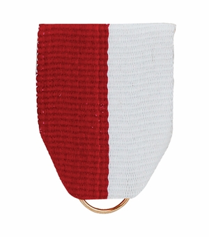 PIN BACK RIBBON MAROON & WHITE