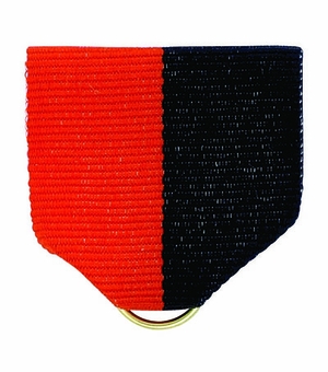 PIN BACK RIBBON, ORANGE AND BLACK