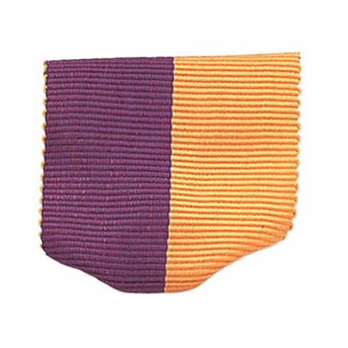 PIN BACK RIBBON, PURPLE AND GOLD