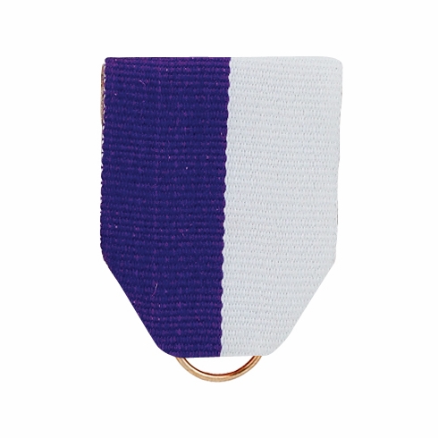 PIN BACK RIBBON PURPLE/ WHITE