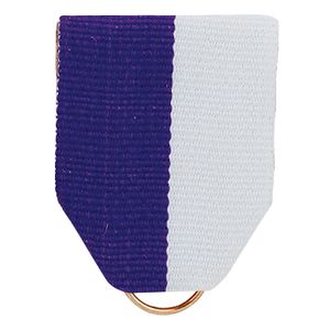 PIN BACK RIBBON PURPLE/ WHITE