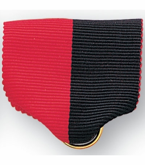 PIN BACK RIBBON, RED AND BLACK