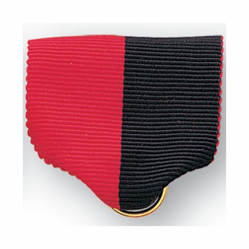 PIN BACK RIBBON, RED AND BLACK