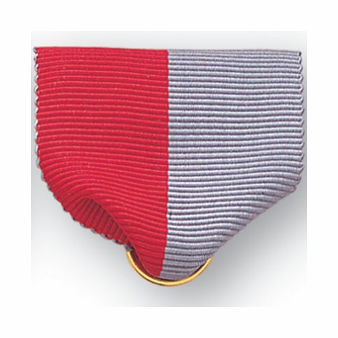 PIN BACK RIBBON, RED AND GRAY