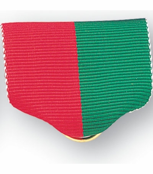 PIN BACK RIBBON, RED AND GREEN