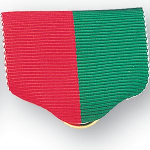 PIN BACK RIBBON, RED AND GREEN