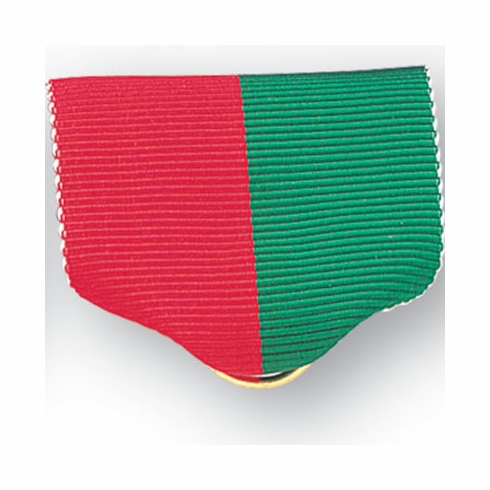 PIN BACK RIBBON, RED AND GREEN