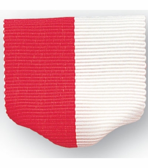 PIN BACK RIBBON, RED AND WHITE