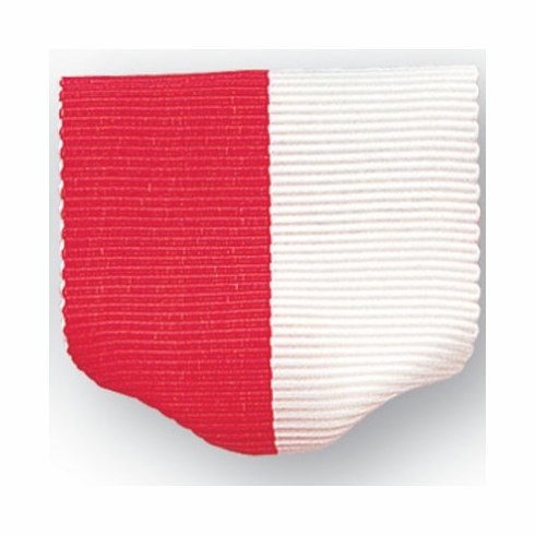PIN BACK RIBBON, RED AND WHITE