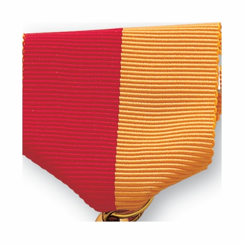 PIN BACK RIBBON, RED/GOLD