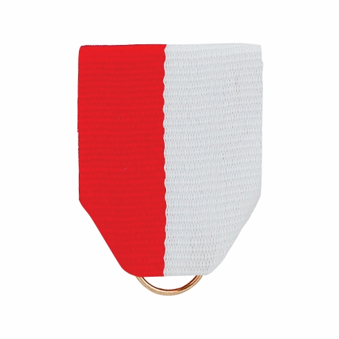 PIN BACK RIBBON RED & WHITE