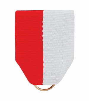 PIN BACK RIBBON RED & WHITE