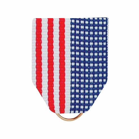 PIN BACK RIBBON STARS AND STRIPE