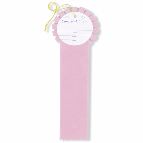 PINK RIBBON, ROSETTE 6TH PLACE 2 INCH  MYLAR