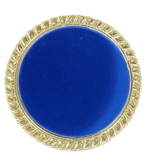 PLAIN BROOCH, BLUE INSERT DISC