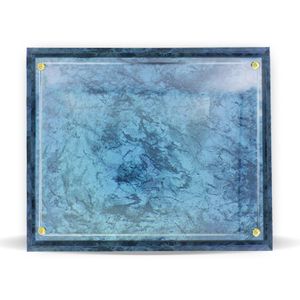10-1/2 X 13 INCH BLUE MARBLEIZED PLAQUE HOLDS 8-1/2 X 11 INCH CERTIFICATE