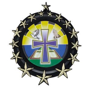 PLASTIC WREATH WITH STARS HOLDS 2 INCH INSERT