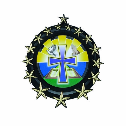 PLASTIC WREATH WITH STARS HOLDS 2 INCH INSERT