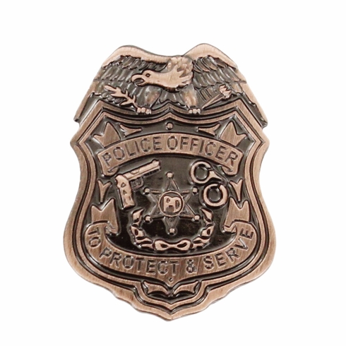 POLICE SHIELD BADGE LAPEL PIN, SIZE 1 INCH