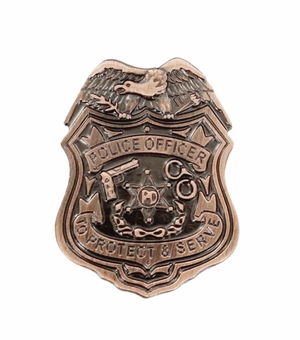 POLICE SHIELD BADGE LAPEL PIN, SIZE 1 INCH