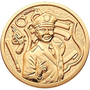 2-Inch in Diameter Round Metal Police and Law Enforcement Themed Stamped Insert in Multiple Colors