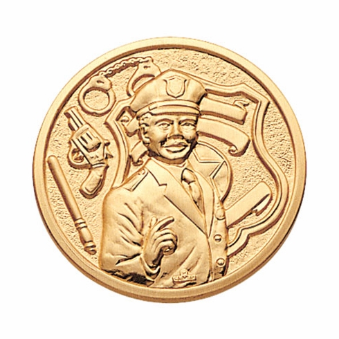 2-Inch in Diameter Round Metal Police and Law Enforcement Themed Stamped Insert in Multiple Colors