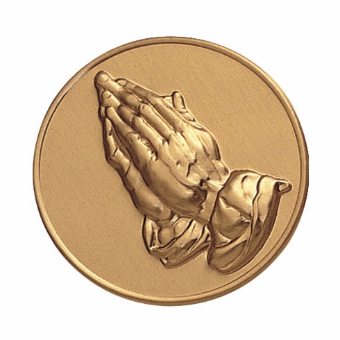 2-Inch in Diameter Round Metal Prayer Themed Stamped Insert in Gold