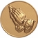 2-Inch in Diameter Round Metal Prayer Themed Stamped Insert in Gold