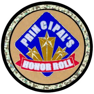 2 Inch in Diameter Round Honor Roll Insert with Mylar Detailing