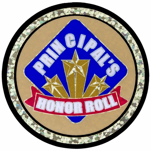 2 Inch in Diameter Round Honor Roll Insert with Mylar Detailing