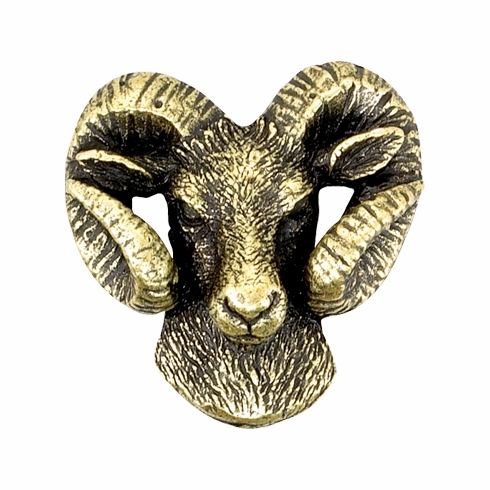 1-1/4 Inch in Height Ram Mascot Pin in Antique Brass