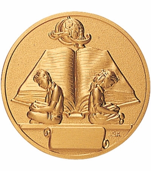 2-Inch in Diameter Round Metal Reading Themed Stamped Insert in Multiple Colors