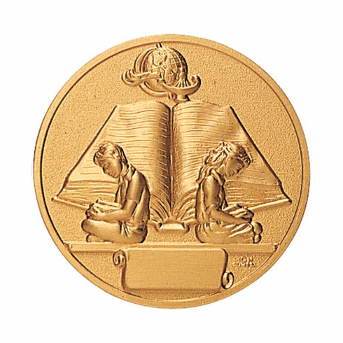 2-Inch in Diameter Round Metal Reading Themed Stamped Insert in Multiple Colors