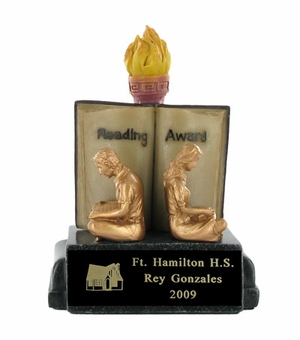 READING AWARD SCHOLASTIC TROPHY, 5-1/2 INCH