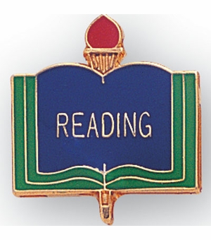 READING PIN ENAMELED, GOLD