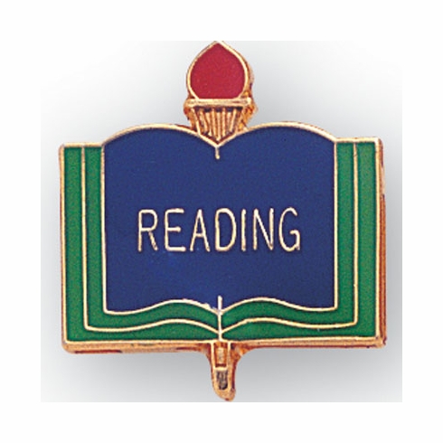 READING PIN ENAMELED, GOLD