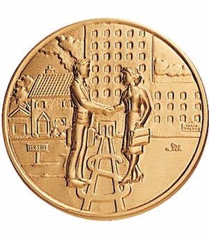 2-Inch in Diameter Round Metal Real Estate Themed Stamped Insert in Multiple Colors