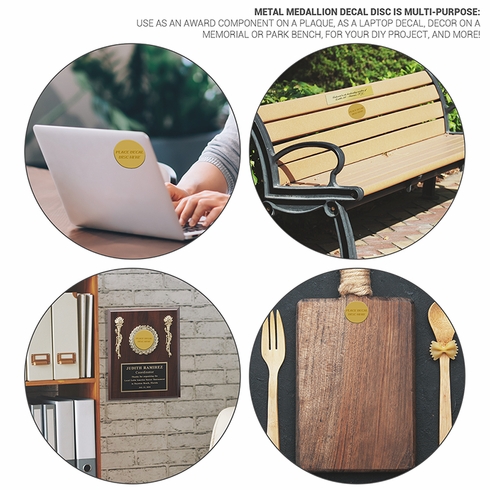 2-Inch in Diameter Round Metal Real Estate Themed Stamped Insert in Multiple Colors