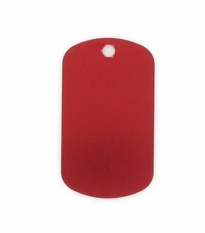 RED ALUMINUM DOG TAG
