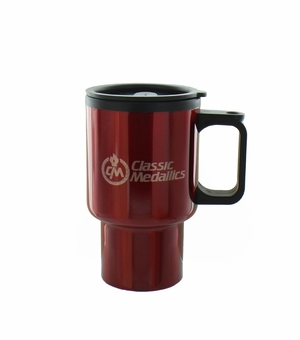 RED TRAVEL MUG 16 OZ